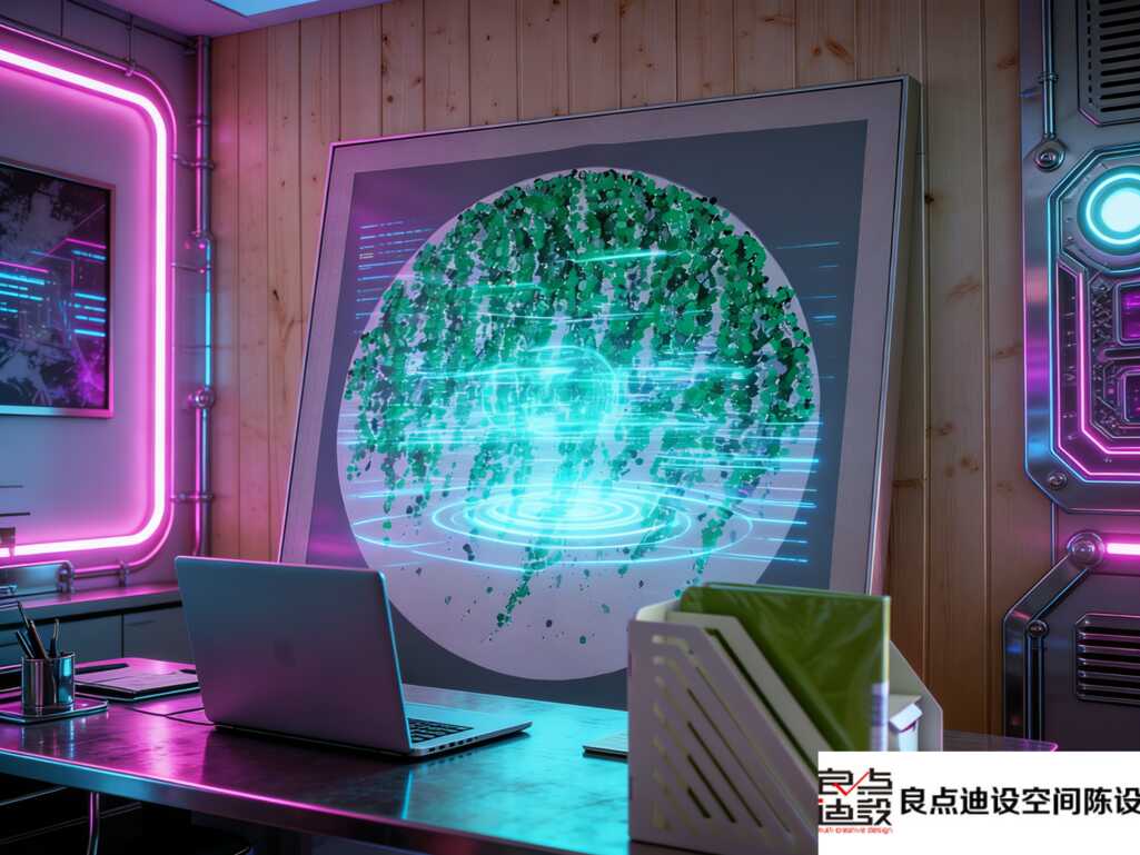 创意软装设计方案|赛博风办公室软装设计，潮酷办公太吸睛